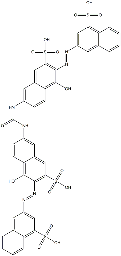 7,7'-(Carbonyldiimino)bis[4-hydroxy-3-[(4-sulfo-2-naphthalenyl)azo]-2-naphthalenesulfonic acid] 结构式