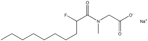 N-(2-Fluorodecanoyl)-N-methylglycine sodium salt 结构式