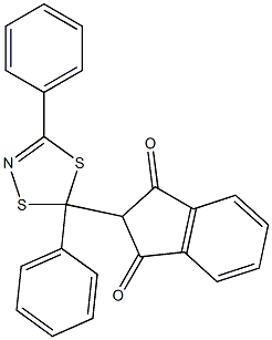 2-(3,5-Diphenyl-1,4,2-dithiazol-5-yl)indane-1,3-dione 结构式