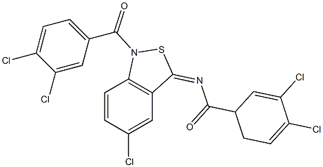 5-Chloro-1-(3,4-dichlorobenzoyl)-3(1H)-(3,4-dichlorobenzoyl)imino-2,1-benzisothiazole 结构式