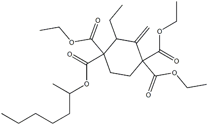 2-Heptyl-3-methylenecyclohexane-1,1,4,4-tetracarboxylic acid tetraethyl ester 结构式