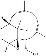 (1R,2R,11R,14S,4E,8E)-1,14-Epoxy-4,8,14,15,15-pentamethylbicyclo[9.3.1]pentadeca-4,8-diene-2-methanol 结构式