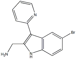 [[5-Bromo-3-(2-pyridyl)-1H-indol-2-yl]methyl]amine 结构式
