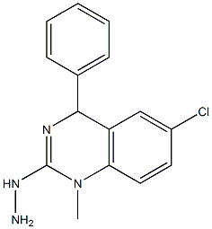 [(6-Chloro-1,4-dihydro-4-phenyl-1-methylquinazolin)-2-yl]hydrazine 结构式