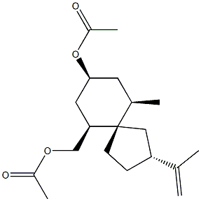 (2R,5S,6S,8S,10R)-8-Acetyloxy-10-methyl-2-(1-methylethenyl)spiro[4.5]decane-6-methanol acetate 结构式