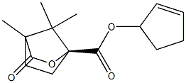 (1S)-4,7,7-Trimethyl-3-oxo-2-oxabicyclo[2.2.1]heptane-1-carboxylic acid 2-cyclopenten-1-yl ester 结构式