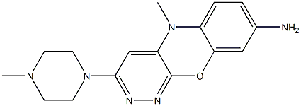 8-Amino-5-methyl-3-(4-methyl-1-piperazinyl)-5H-pyridazino[3,4-b][1,4]benzoxazine 结构式