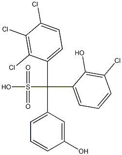 (3-Chloro-2-hydroxyphenyl)(2,3,4-trichlorophenyl)(3-hydroxyphenyl)methanesulfonic acid 结构式