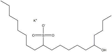 15-Hydroxynonadecane-9-sulfonic acid potassium salt 结构式