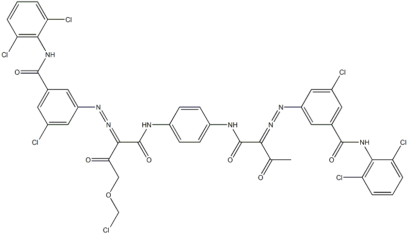 3,3'-[2-(Chloromethyloxy)-1,4-phenylenebis[iminocarbonyl(acetylmethylene)azo]]bis[N-(2,6-dichlorophenyl)-5-chlorobenzamide] 结构式