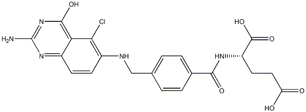 N-[4-[(2-Amino-4-hydroxy-5-chloroquinazolin-6-ylamino)methyl]benzoyl]-L-glutamic acid 结构式