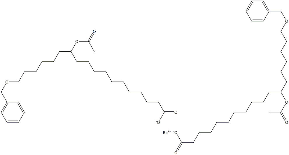 Bis(18-benzyloxy-12-acetyloxystearic acid)barium salt 结构式