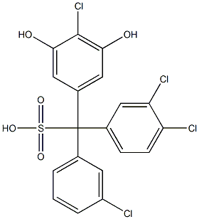 (3-Chlorophenyl)(3,4-dichlorophenyl)(4-chloro-3,5-dihydroxyphenyl)methanesulfonic acid 结构式