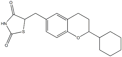 5-[[2-Cyclohexyl-3,4-dihydro-2H-1-benzopyran]-6-ylmethyl]thiazolidine-2,4-dione 结构式