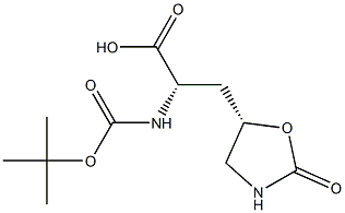 N-(tert-Butyloxycarbonyl)-3-[(S)-2-oxooxazolidin-5-yl]-L-alanine 结构式