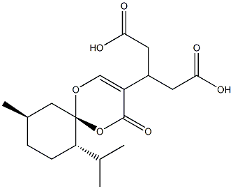 Diacetic acid [(6R,7S,10R)-7-isopropyl-10-methyl-4-oxo-1,5-dioxaspiro[5.5]undec-2-en-3-yl]methylene ester 结构式