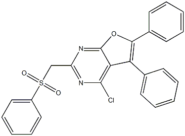 4-Chloro-2-phenylsulfonylmethyl-5,6-diphenylfuro[2,3-d]pyrimidine 结构式