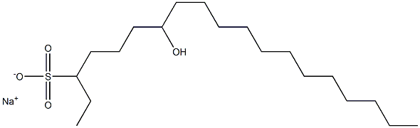 7-Hydroxynonadecane-3-sulfonic acid sodium salt 结构式