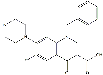 1-Benzyl-1,4-dihydro-4-oxo-6-fluoro-7-piperazinoquinoline-3-carboxylic acid 结构式