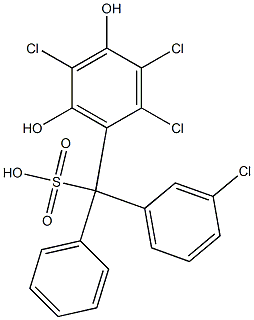 (3-Chlorophenyl)(2,3,5-trichloro-4,6-dihydroxyphenyl)phenylmethanesulfonic acid 结构式