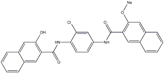 2-Chloro-1-(3-hydroxy-2-naphthoylamino)-4-(3-sodiooxy-2-naphthoylamino)benzene 结构式