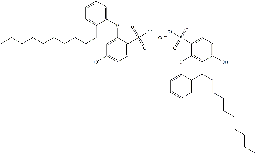 Bis(5-hydroxy-2'-decyl[oxybisbenzene]-2-sulfonic acid)calcium salt 结构式