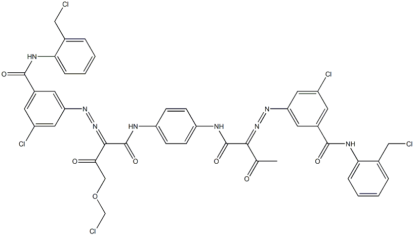 3,3'-[2-(Chloromethoxy)-1,4-phenylenebis[iminocarbonyl(acetylmethylene)azo]]bis[N-[2-(chloromethyl)phenyl]-5-chlorobenzamide] 结构式