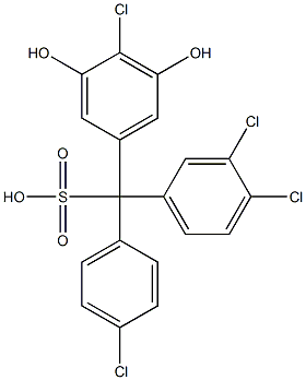 (4-Chlorophenyl)(3,4-dichlorophenyl)(4-chloro-3,5-dihydroxyphenyl)methanesulfonic acid 结构式