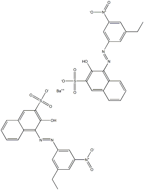 Bis[1-[(3-ethyl-5-nitrophenyl)azo]-2-hydroxy-3-naphthalenesulfonic acid]barium salt 结构式