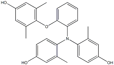 N,N-Bis(4-hydroxy-2-methylphenyl)-2-(4-hydroxy-2,6-dimethylphenoxy)benzenamine 结构式