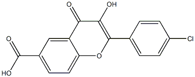 2-(4-Chlorophenyl)-3-hydroxy-4-oxo-4H-1-benzopyran-6-carboxylic acid 结构式