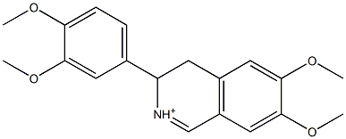 3,4-Dihydro-6,7-dimethoxy-3-(3,4-dimethoxyphenyl)isoquinolinium 结构式