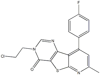 3-(2-Chloroethyl)-7-methyl-9-(4-fluorophenyl)pyrido[3',2':4,5]thieno[3,2-d]pyrimidin-4(3H)-one 结构式