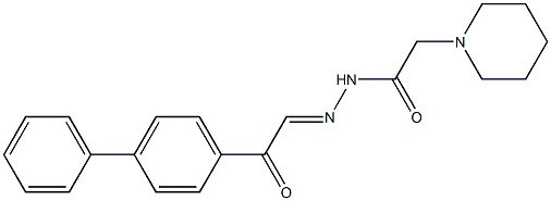 1-Piperidineacetic acid 2-(p-phenylphenacylidene) hydrazide 结构式