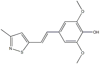 4-[(E)-2-(3-Methyl-5-isothiazolyl)ethenyl]-2,6-dimethoxy-phenol 结构式