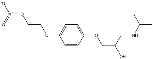 3-[4-(2-Nitrooxyethoxy)phenoxy]-1-(isopropylamino)-2-propanol 结构式