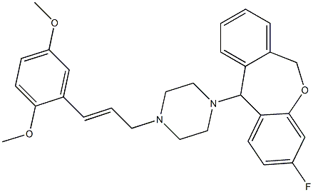 3-Fluoro-11-[4-[(E)-2,5-dimethoxycinnamyl]-1-piperazinyl]-6,11-dihydrodibenz[b,e]oxepin 结构式