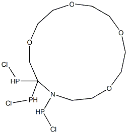 1-Trichlorophosphino-1-aza-4,7,10,13-tetraoxacyclopentadecane 结构式