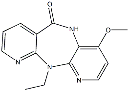 5,11-Dihydro-11-ethyl-4-methoxy-6H-dipyrido[3,2-b:2',3'-e][1,4]diazepin-6-one 结构式