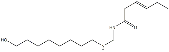 N-[[(8-Hydroxyoctyl)amino]methyl]-3-hexenamide 结构式