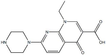 1-Ethyl-4-oxo-7-(1-piperazinyl)-1,4-dihydro-1,8-naphthyridine-3-carboxylic acid 结构式