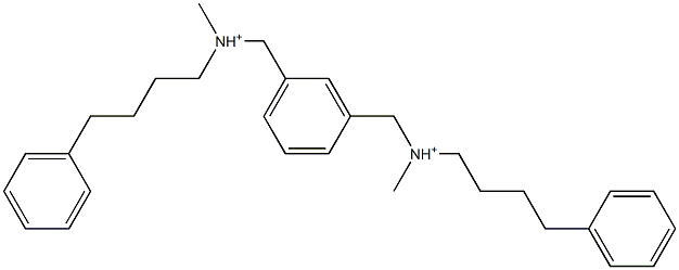 1,3-Phenylenebis[N-methyl-N-(4-phenylbutyl)methanaminium] 结构式
