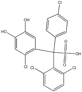 (4-Chlorophenyl)(2,6-dichlorophenyl)(6-chloro-3,4-dihydroxyphenyl)methanesulfonic acid 结构式