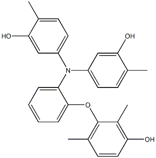 N,N-Bis(3-hydroxy-4-methylphenyl)-2-(3-hydroxy-2,6-dimethylphenoxy)benzenamine 结构式