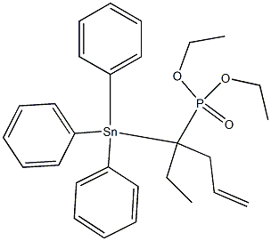 1-Triphenylstannyl-1-ethyl-3-butenylphosphonic acid diethyl ester 结构式