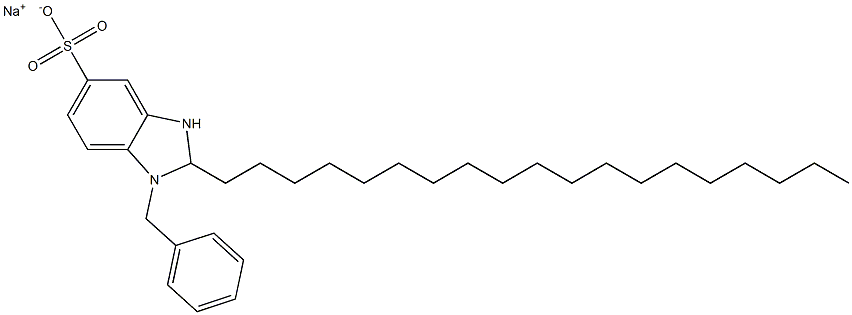 1-Benzyl-2,3-dihydro-2-nonadecyl-1H-benzimidazole-5-sulfonic acid sodium salt 结构式