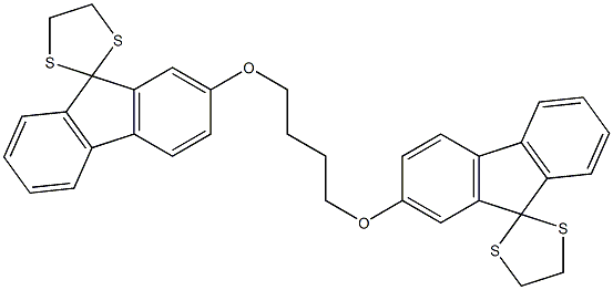 2,2''-(1,4-Butanediyldioxy)bis(spiro[9H-fluorene-9,2'-[1,3]dithiolane]) 结构式