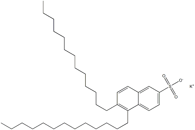 5,6-Ditridecyl-2-naphthalenesulfonic acid potassium salt 结构式