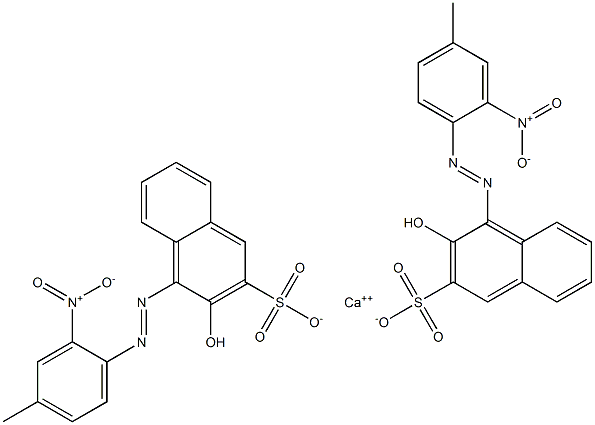 Bis[1-[(4-methyl-2-nitrophenyl)azo]-2-hydroxy-3-naphthalenesulfonic acid]calcium salt 结构式