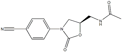 (5R)-5-Acetylaminomethyl-3-[4-cyanophenyl]oxazolidin-2-one 结构式